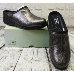 Get Fit Grasshoppers Platforms Slip On Shoes Charcoal Womens Size 7W Mules Clogs